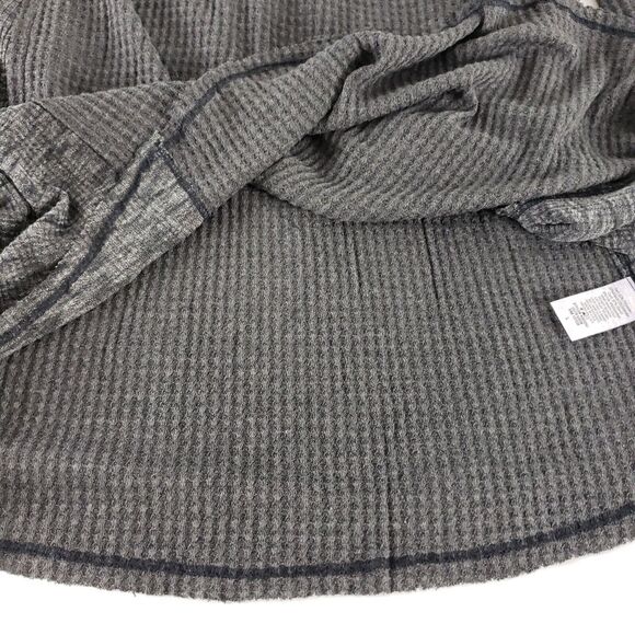 NEW!! Paper Crane SIZE L Gray Cold Shoulder Boho Long Sleeve Blouse Top Waffle - Picture 3 of 12